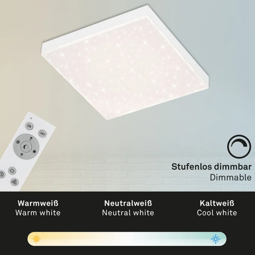 Briloner Loftlamper|Loftlamper > Frameless CCT LED-stjernehimmel, 30 x 30 cm