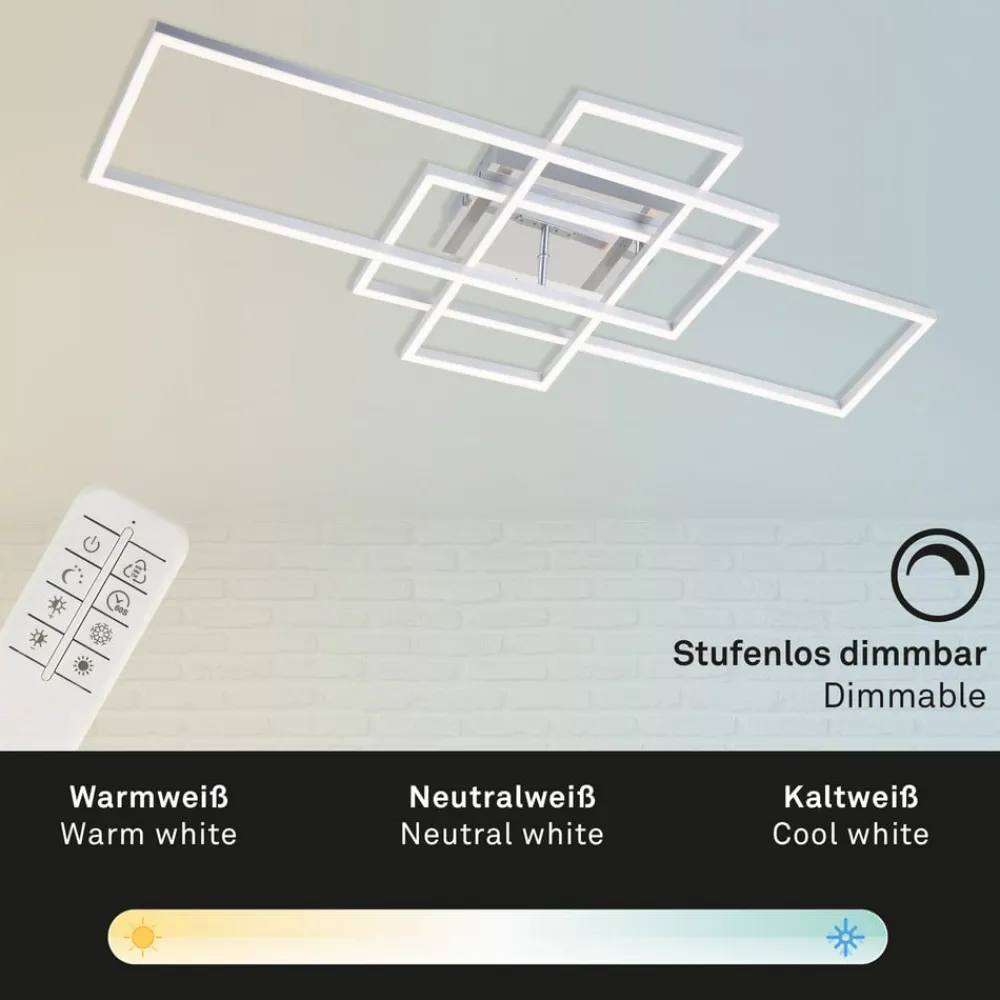 Briloner Loftlamper|Loftlamper > Frame loftlampe, rektangel, 3 lk., CCT, aluminium