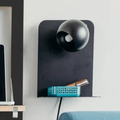 FRANDSEN Væglamper > Ball USB væglampe sort mat