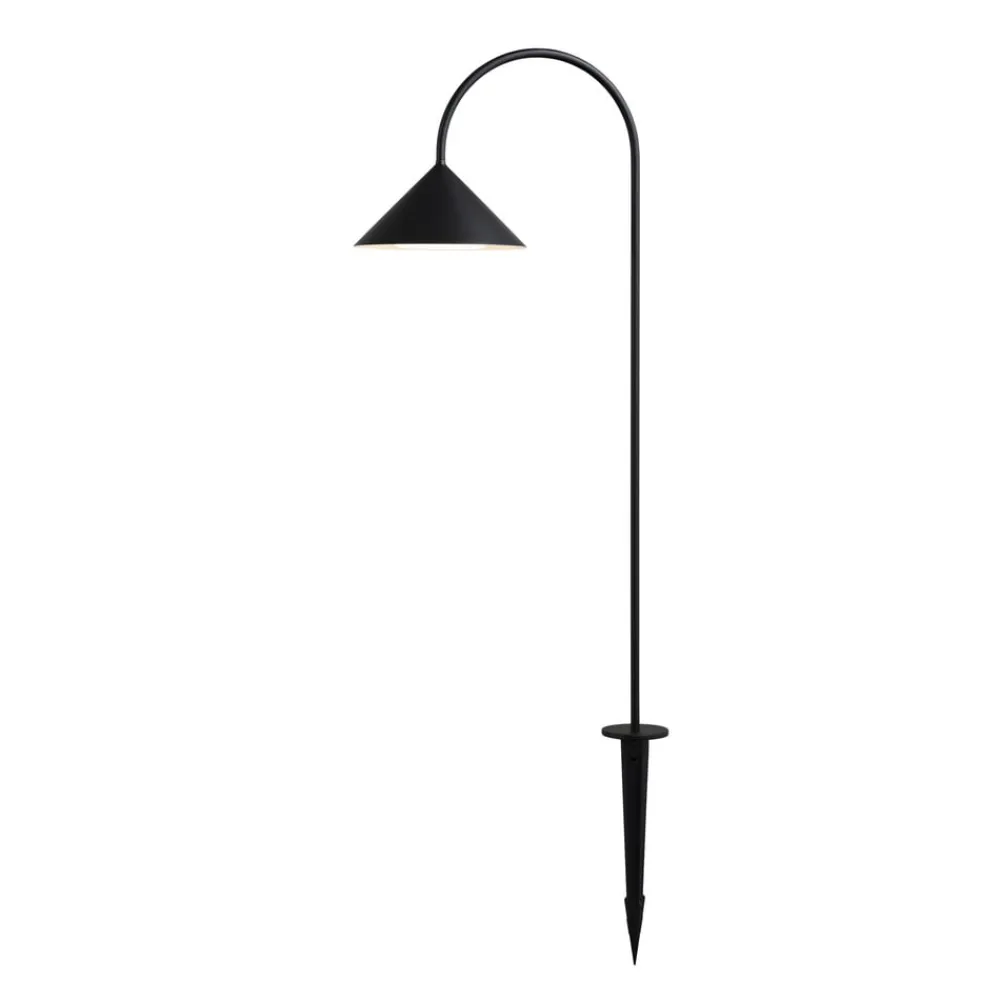 Udendørs Spot ^ FRANDSEN lampe med jordspyd Grasp, sort, højde 82 cm