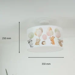 Duolla Loftlamper > Freddy hængelampe, Ø 35 cm, farverig, dyr, stof, E27