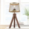 Bordlamper ^ JUST LIGHT. GmbH Frederik bordlampe i træ, trefod