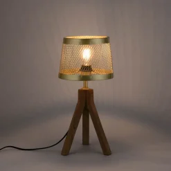 Bordlamper ^ JUST LIGHT. GmbH Frederik bordlampe i træ, trefod