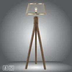 Gulvlamper|Gulvlamper ^ JUST LIGHT. GmbH Frederik gulvlampe i træ, trefod