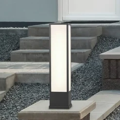 Sokkellamper ^ Trio Lighting Fuerte LED-sokkellampe, antracit, aluminium, IP54