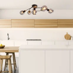 Näve Loftlamper > Fumoso loftlampe, 5 lyskilder, sort