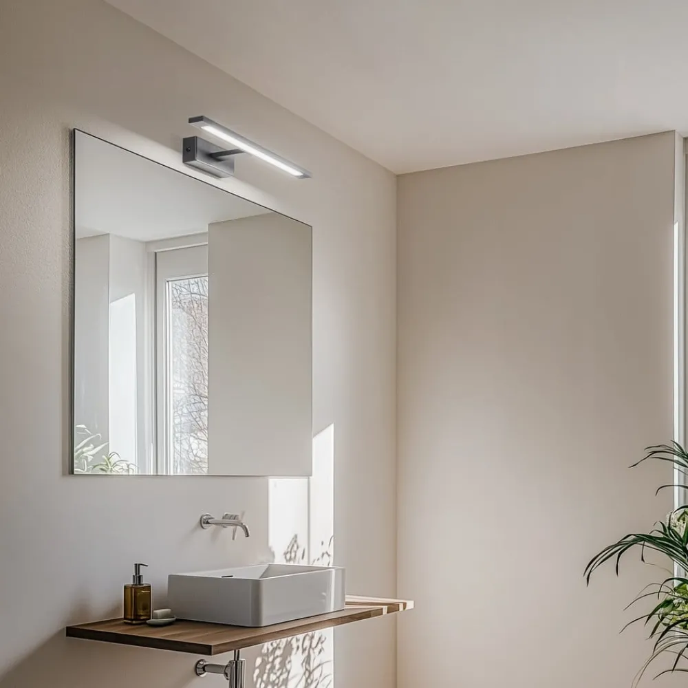 TK Lighting Væg- Og Spejllamper > Gallery LED-væglampe, sort, metalbredde 41,5 cm IP44