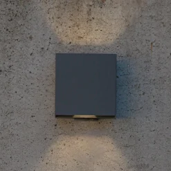 LUTEC Væglamper > Gemini Beams, IP54 up/down kantet 4.000 K antracit