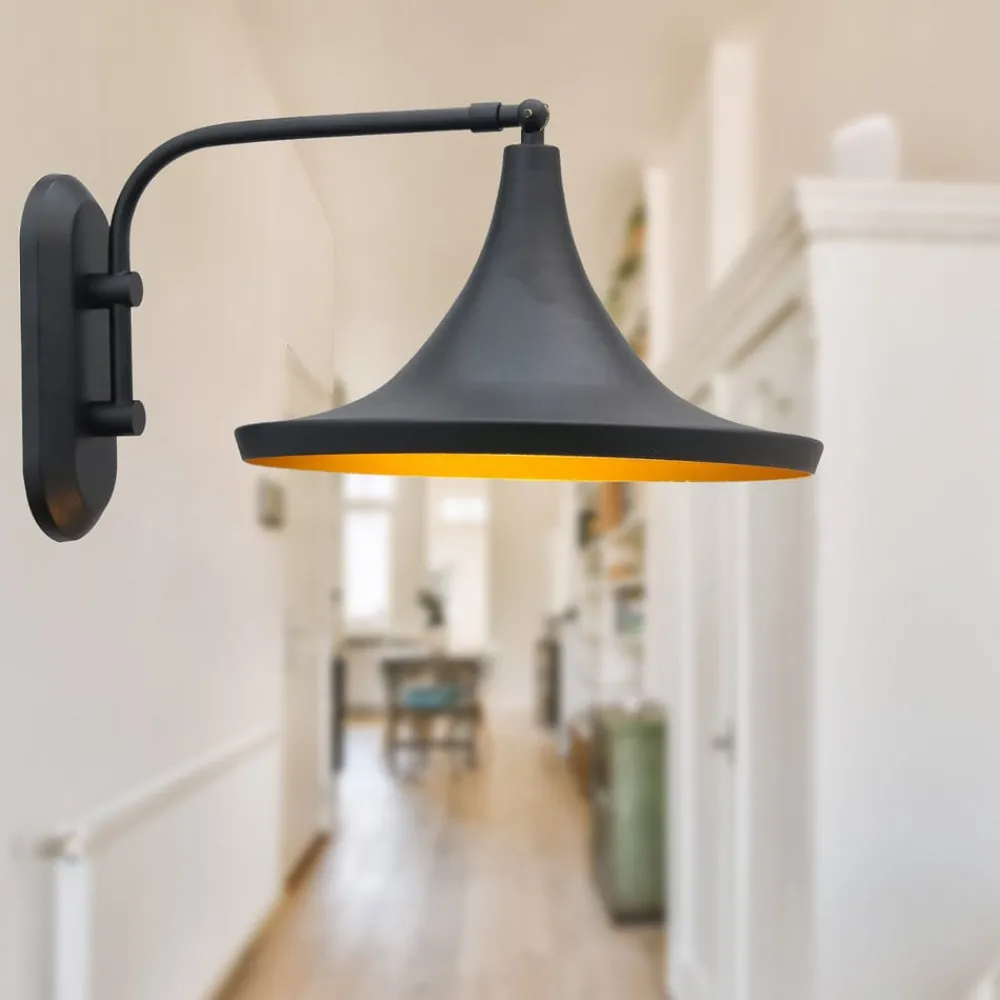 Væglamper ^ ROYALTECH Genish væglampe, sort, bredde 30 cm, metal, E27