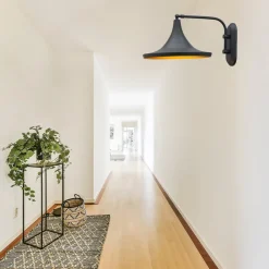 Væglamper ^ ROYALTECH Genish væglampe, sort, bredde 30 cm, metal, E27