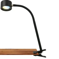 Arbejdsrum/Kontor|Bordlamper ^ Briloner Genopladelig klemmelampe Tari, sort, CCT, touchdæmper, USB