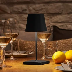 Dekorationsbelysning|Terrassebelysning ^ Sigor Genopladelig LED-bordlampe Nuindie mini, USB-C, sort, IP54, dæmpbar.