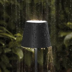 Dekorationsbelysning|Terrassebelysning ^ Sigor Genopladelig LED-bordlampe Nuindie mini, USB-C, sort, IP54, dæmpbar.