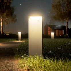 Solcelle Lampe Med Sensor|Gadebelysning Med Sensor ^ Sigor Genopladelig LED-solcellelampe Nusolar antracit, højde 50 cm