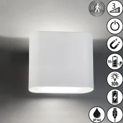 FH Lighting Væglampe Med Sensor > Genopladelig LED-væglampe Magnetics, hvid, op & ned, bredde 10 cm