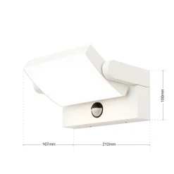 Væglampe Med Sensor|Udendørs Spot ^ ORION Ginger udendørs LED-væglampe med sensor hvid, IP54