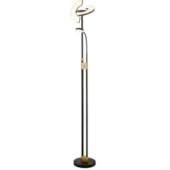 Searchlight Gulvlamper > Gio LED-gulvlampe, satineret messing/sort