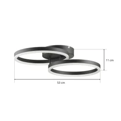 Loftlamper ^ Fabas Luce Giotto LED-loftlampe, 2 lyskilder, sort