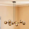 EMIBIG LIGHTING Pendellamper|Pendellamper > Glassy hængelampe, 8 lyskilder, sort, grafit, glas, E14