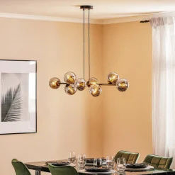 EMIBIG LIGHTING Pendellamper|Pendellamper > Glassy hængelampe, 8 lyskilder, sort, grafit, glas, E14