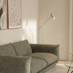 Gulvlamper ^ Globen Lighting Gulvlampe Hubble READ, beige, metal