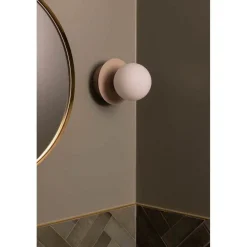 Globen Lighting Væg- Og Spejllamper > væglampe ART DECO, beige/hvid Ø 16 cm IP44