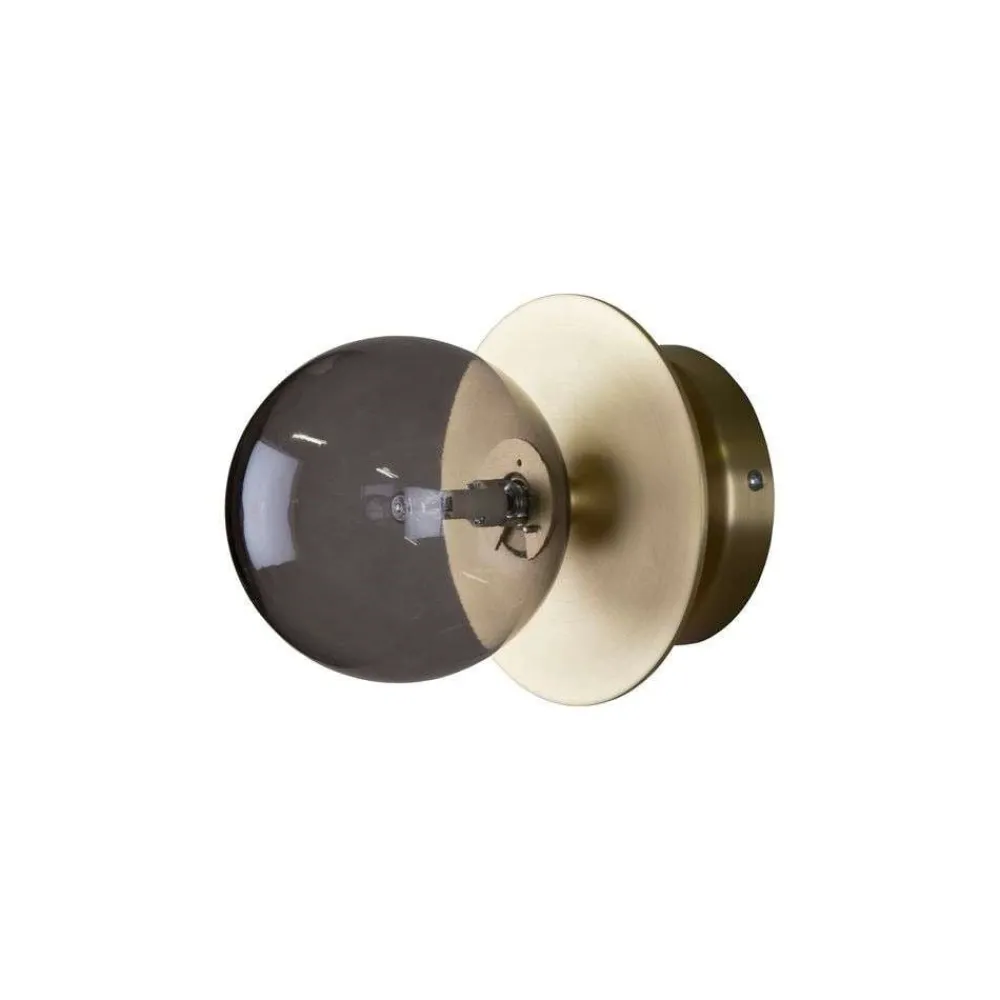 Væg- Og Spejllamper ^ Globen Lighting væglampe ART DECO, messing/grå Ø 16 cm IP44