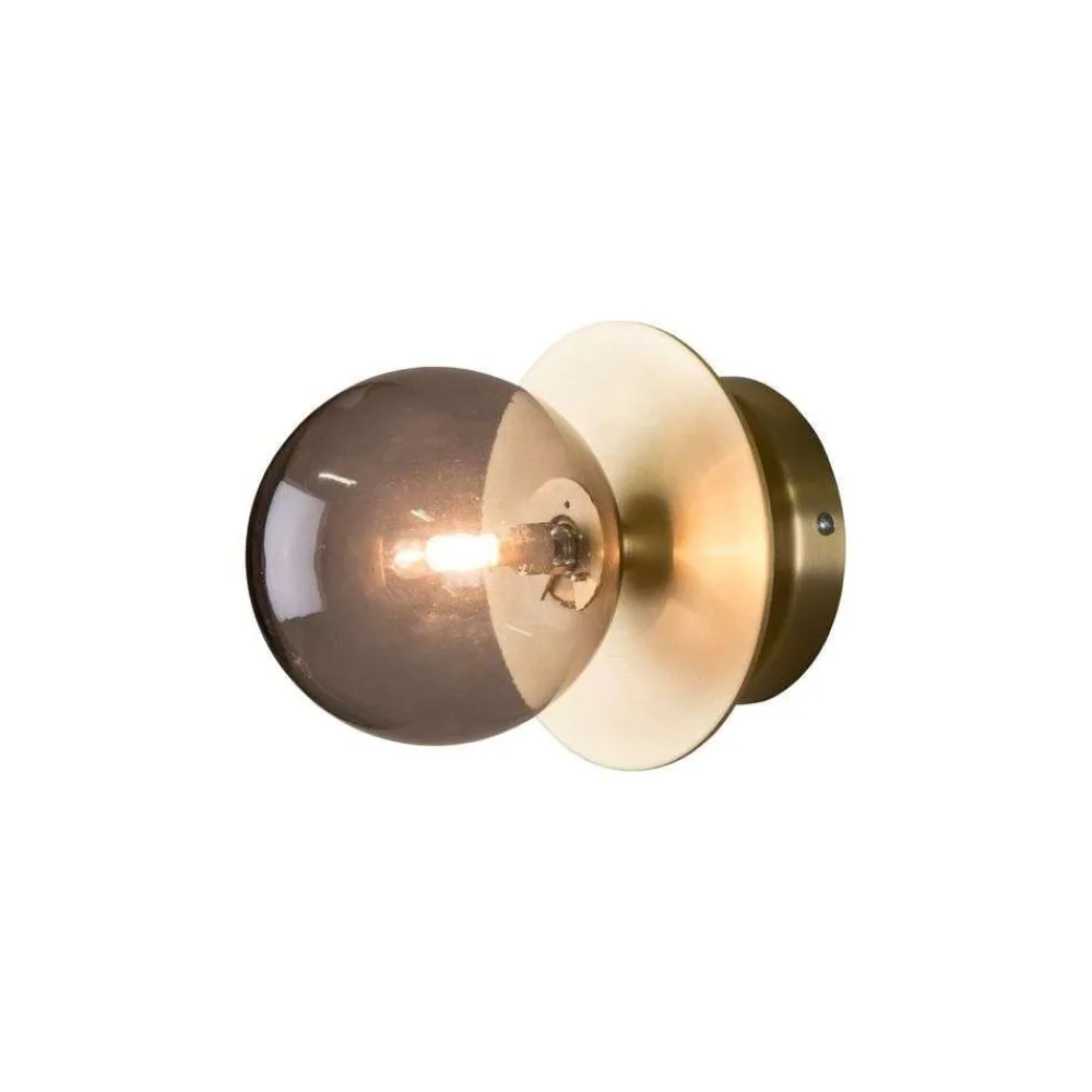 Væg- Og Spejllamper ^ Globen Lighting væglampe ART DECO, messing/grå Ø 16 cm IP44
