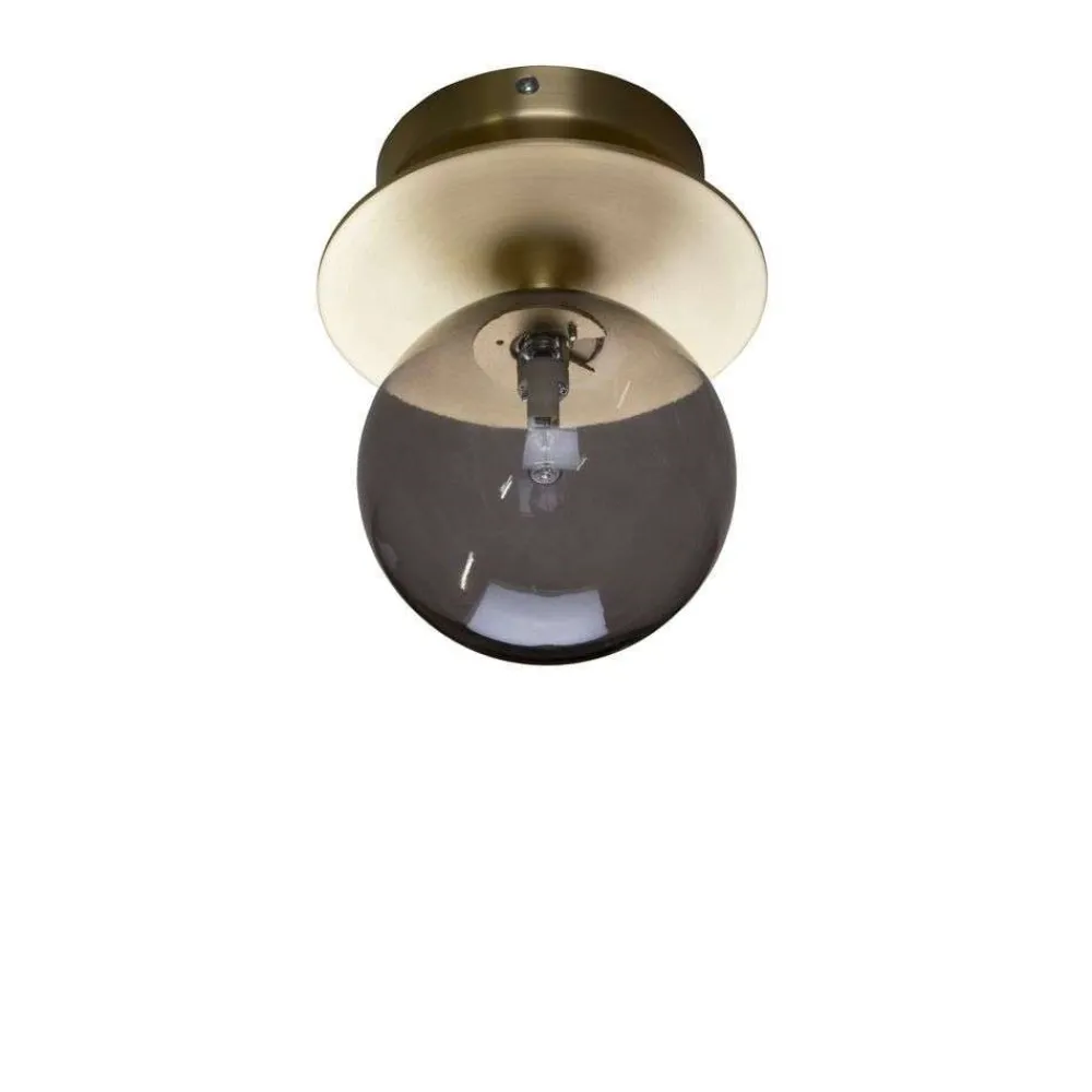 Væg- Og Spejllamper ^ Globen Lighting væglampe ART DECO, messing/grå Ø 16 cm IP44