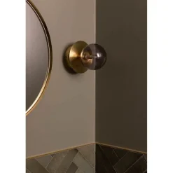 Væg- Og Spejllamper ^ Globen Lighting væglampe ART DECO, messing/grå Ø 16 cm IP44