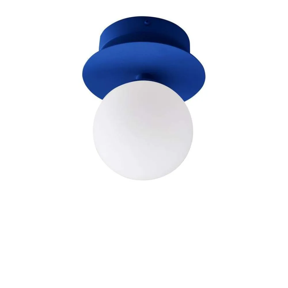 Væg- Og Spejllamper ^ Globen Lighting væglampe ART DECO, blå/hvid, Ø 16 cm, IP44