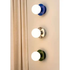Væg- Og Spejllamper ^ Globen Lighting væglampe ART DECO, blå/hvid, Ø 16 cm, IP44