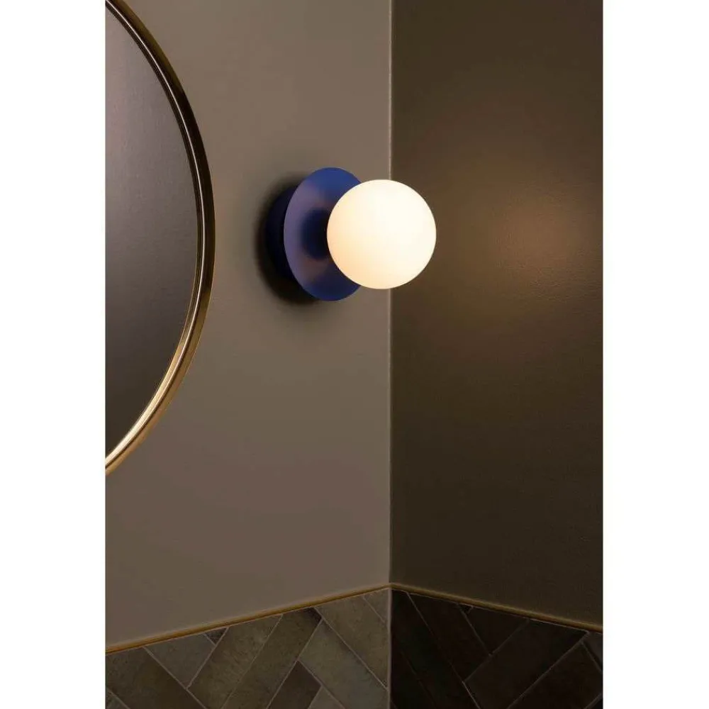 Væg- Og Spejllamper ^ Globen Lighting væglampe ART DECO, blå/hvid, Ø 16 cm, IP44