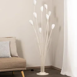 Jupiter Gulvlamper > Gloriosa gulvlampe, creme, glas, 9 lyskilder