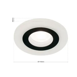 ORION Spotlights > Glow indbygningsspot, sort, metal, Ø 11 cm, GU10