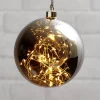 Julepynt|Vinduesdekoration ^ STAR TRADING Glow LED-dekokugle af glas, Ø 15 cm, røggrå