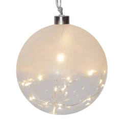 Julepynt|Vinduesdekoration ^ STAR TRADING Glow LED-dekokugle, frostet/klar, Ø 15 cm