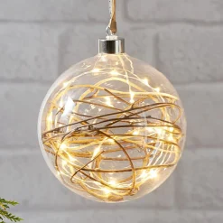 STAR TRADING Dekorationsbelysning|Julepynt > Glow LED-dekokugle, klar, rattan, Ø 15 cm
