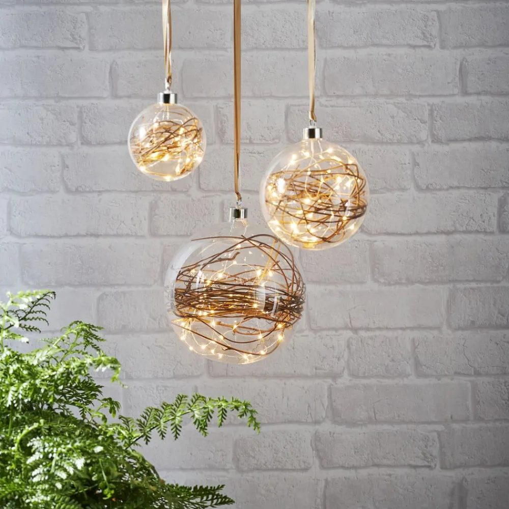 STAR TRADING Dekorationsbelysning|Julepynt > Glow LED-dekokugle, klar, rattan, Ø 15 cm