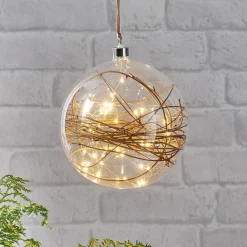 STAR TRADING Dekorationsbelysning|Julepynt > Glow LED-dekokugle, klar, rattan, Ø 20 cm