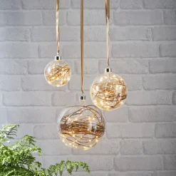 STAR TRADING Dekorationsbelysning|Julepynt > Glow LED-dekokugle, klar, rattan, Ø 20 cm