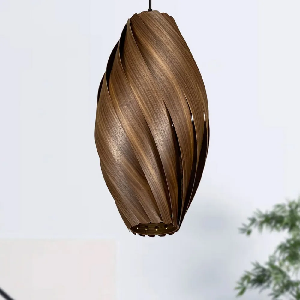 Bæredygtige Lamper|Pendellamper ^ Gofurnit Ardere pendellampe, nøddetræ, højde 50 cm