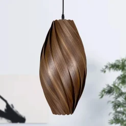 Bæredygtige Lamper|Pendellamper ^ Gofurnit Ardere pendellampe, nøddetræ, højde 50 cm