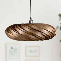Bæredygtige Lamper|Pendellamper ^ Gofurnit Veneria hængelampe, nøddetræ, Ø 60 cm