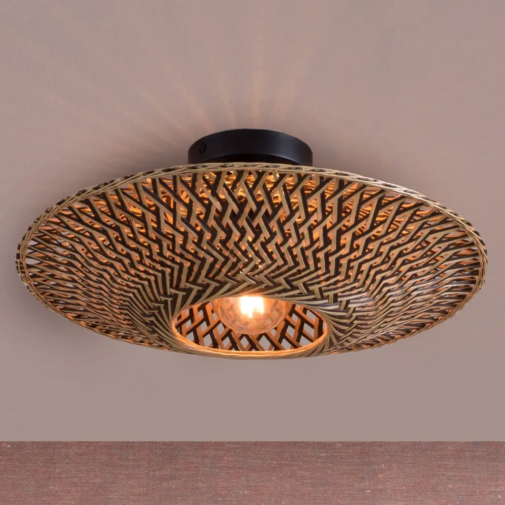 Good & Mojo Loftlamper > loftlampe Bali, Ø 44 cm, sort/natur, bambus