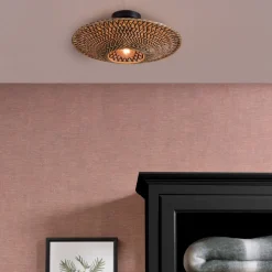 Good & Mojo Loftlamper > loftlampe Bali, Ø 44 cm, sort/natur, bambus