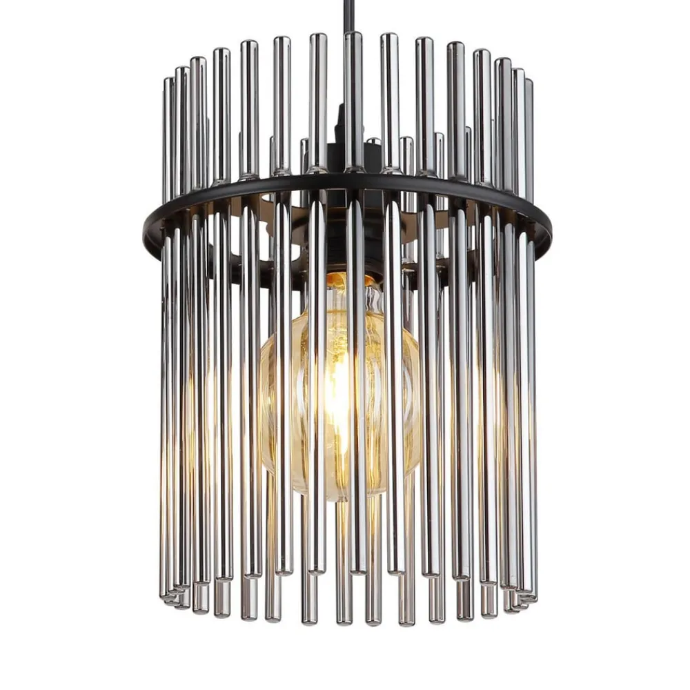 Globo Pendellamper > Gorley pendel, længde 110 cm, røggrå, 4-lys, glas
