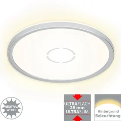 Briloner Arbejdsrum/Kontor|Loftlamper > Gratis LED-loftlampe, Ø 29 cm, sølv