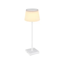 Globo Terrassebelysning > Gregoir genopladelig LED-bordlampe, mat hvid, højde 38 cm, CCT