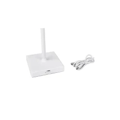 Globo Terrassebelysning > Gregoir genopladelig LED-bordlampe, mat hvid, højde 38 cm, CCT